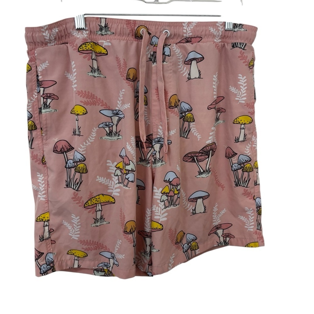 Fresh prints of bel air Mushroom Print Pink Drawstring swim surf beach Shorts